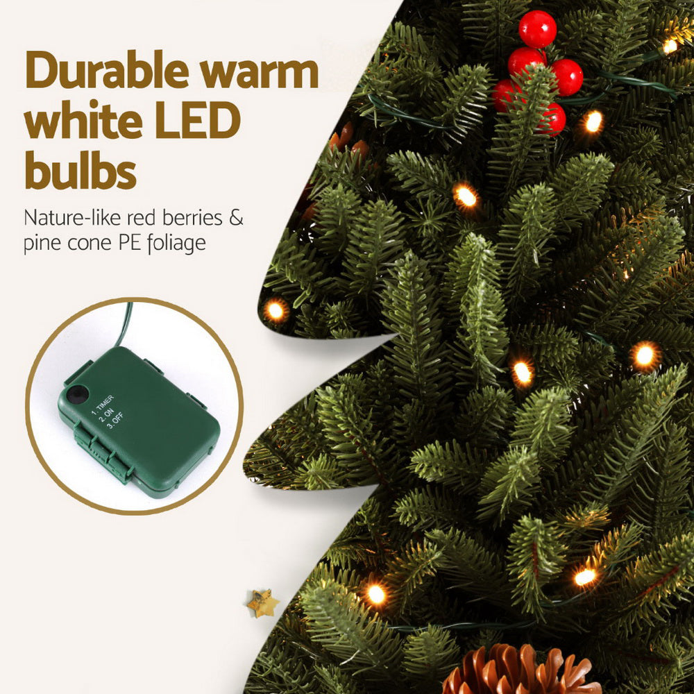 90cm Pre-Lit Mini Christmas Tree with Warm White LEDs