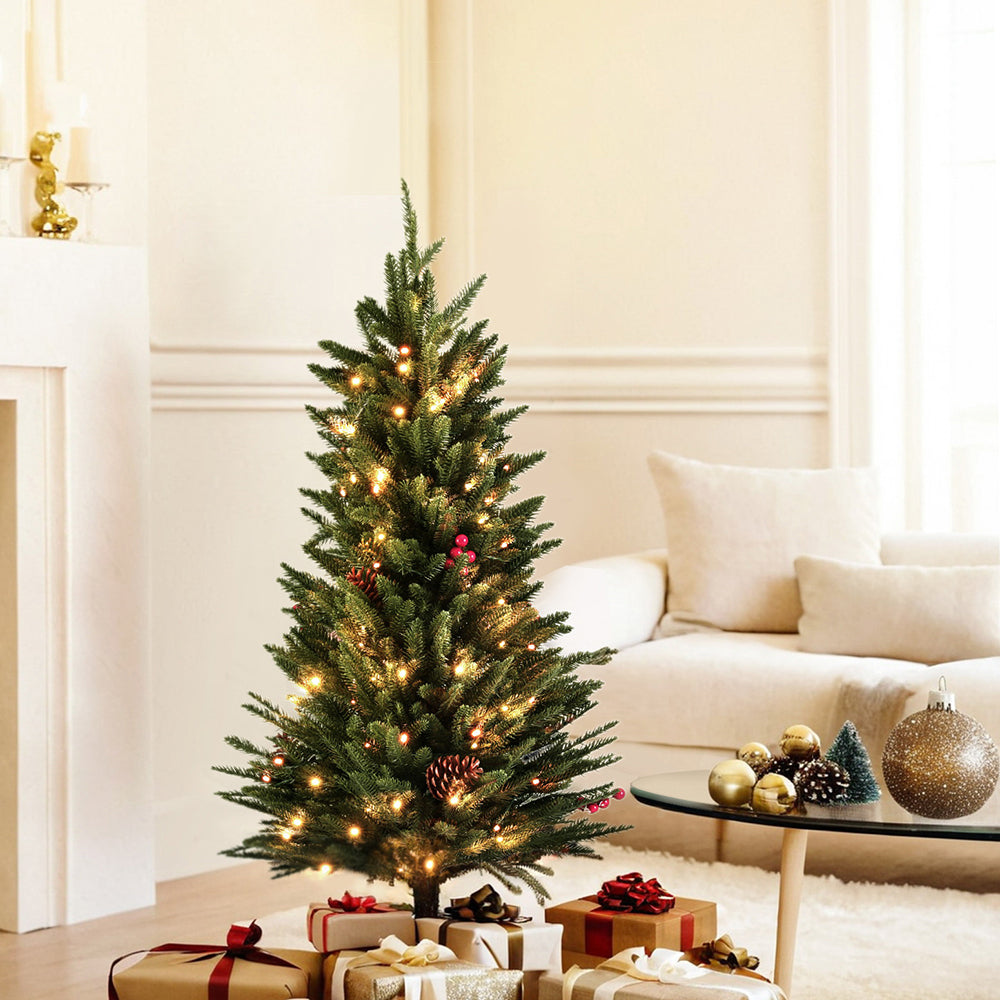 90cm Pre-Lit Mini Christmas Tree with Warm White LEDs