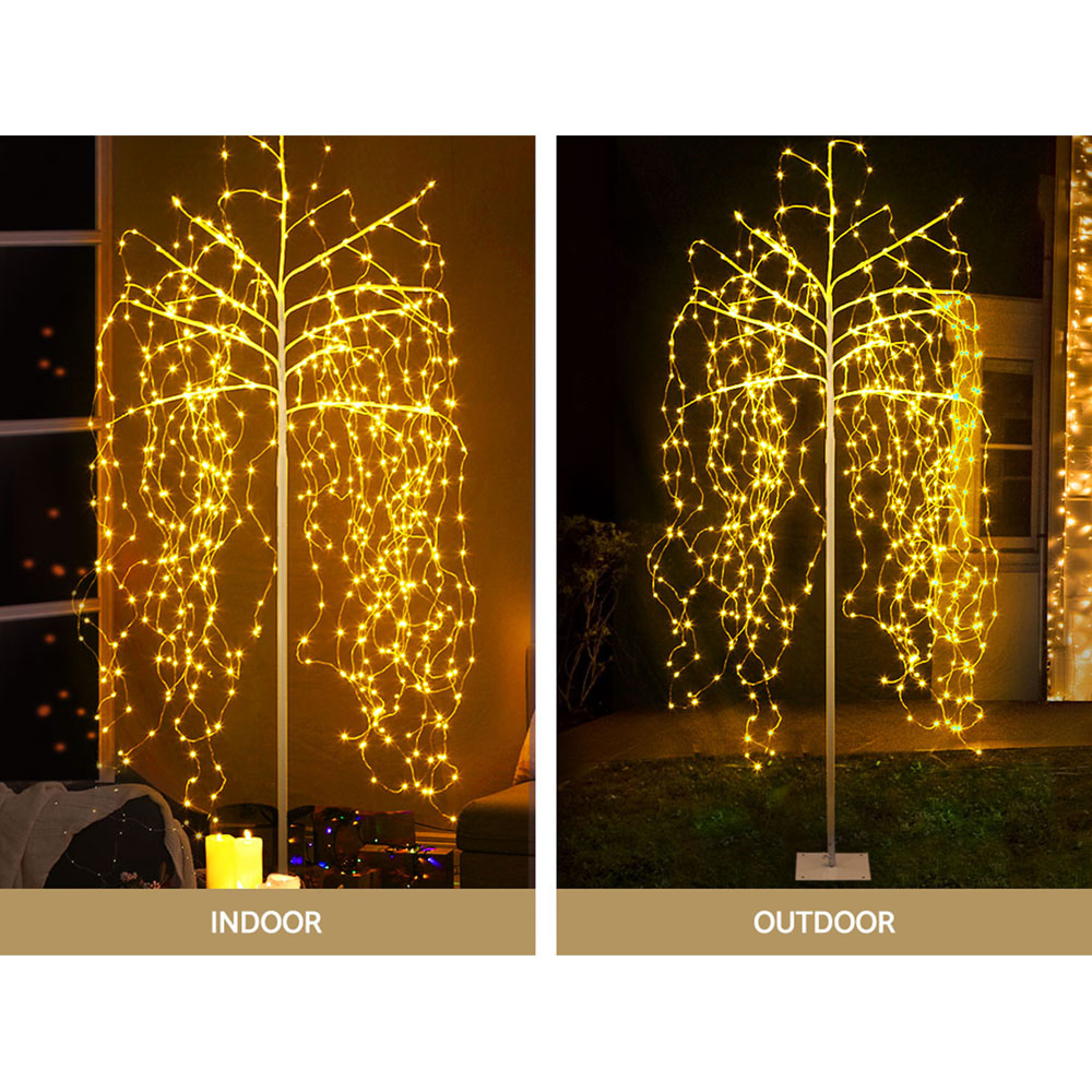 7FT Solar-Powered LED Christmas Tree - Warm White Elegance for Indoor & Outdoor Display