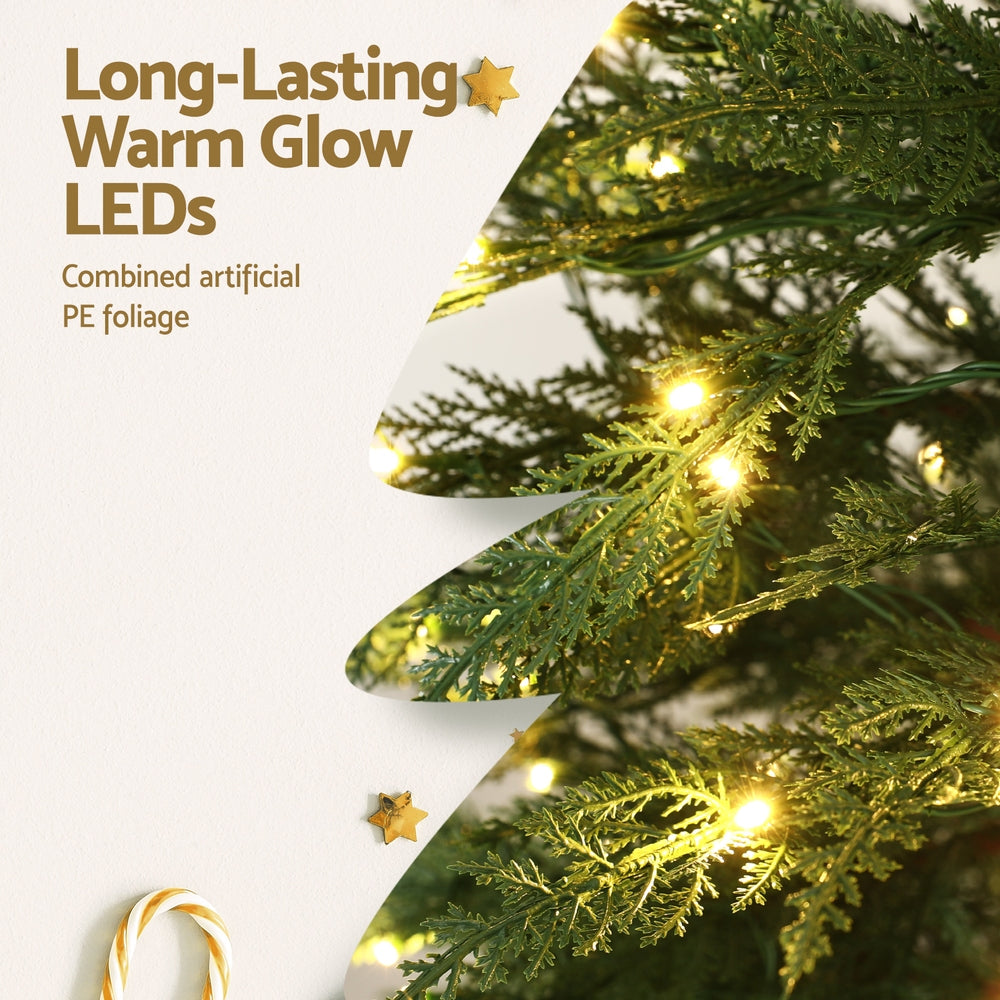 5FT Pre-Lit Christmas Tree – 214 Warm White LED Sparse Design with 263 Tips