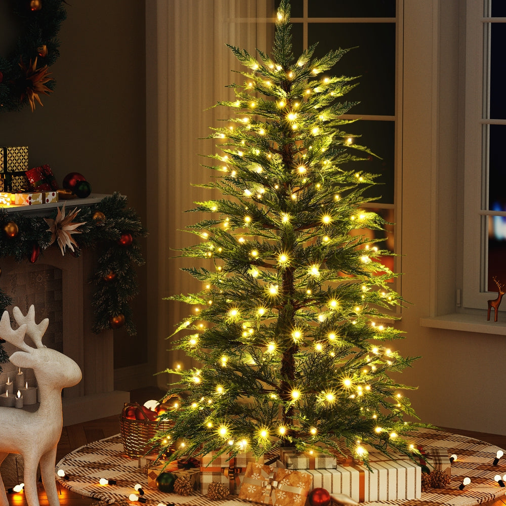 5FT Pre-Lit Christmas Tree – 214 Warm White LED Sparse Design with 263 Tips