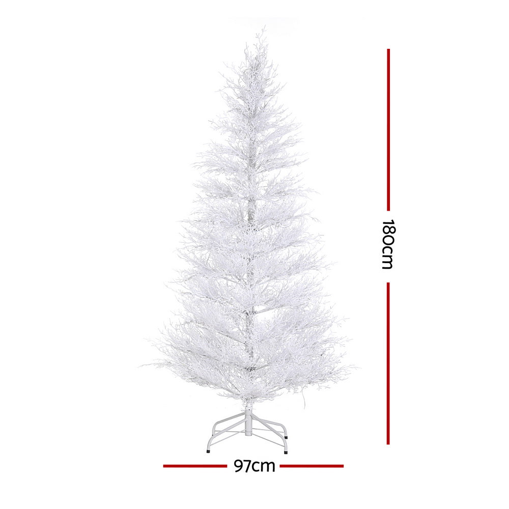 6FT LED Christmas Tree - Snowy Finish with 200 Multi-Colour Lights