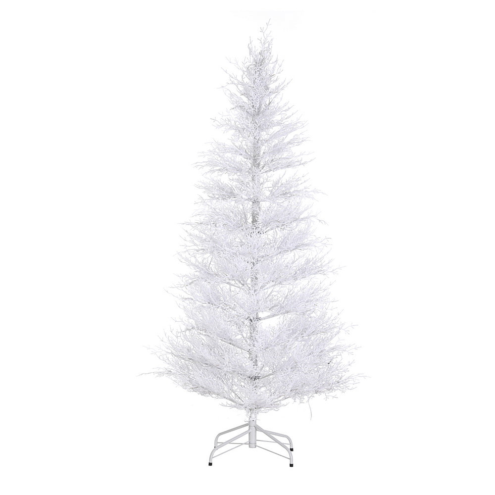 6FT LED Christmas Tree - Snowy Finish with 200 Multi-Colour Lights