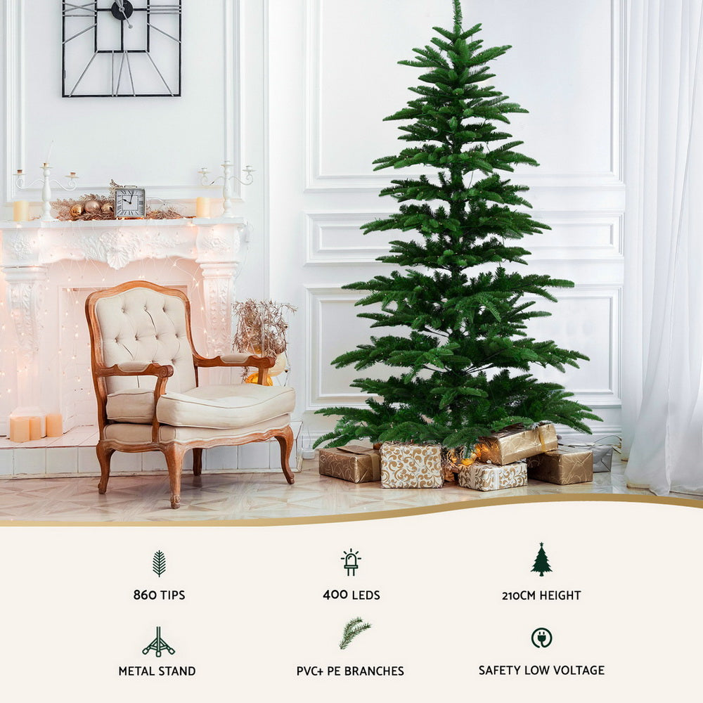7ft Sparse LED Christmas Tree – 400 Warm White Lights