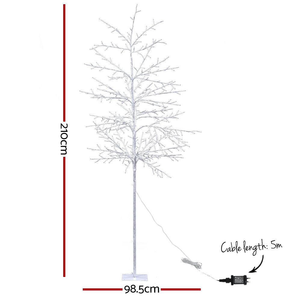 7FT Pre-Lit Twig Christmas Tree – 480 Warm White LEDs - Indoor & Outdoor Use