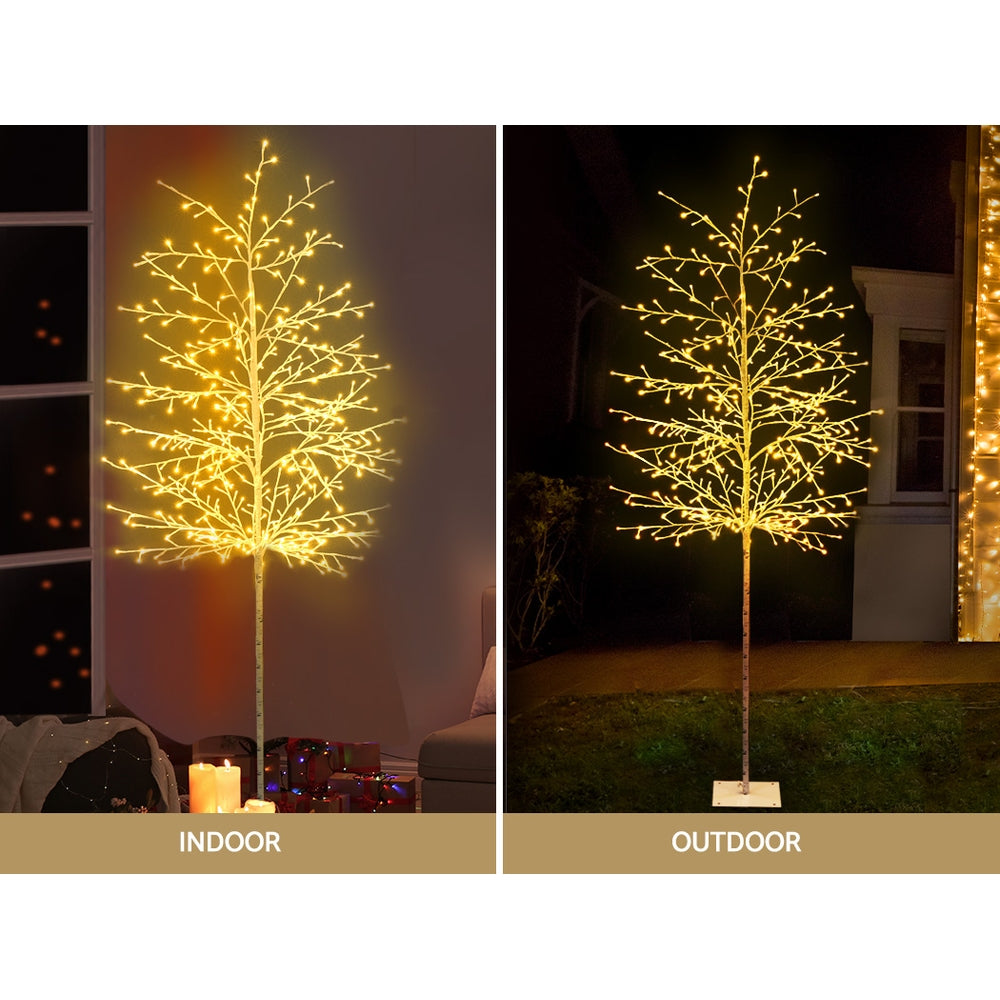7FT Pre-Lit Twig Christmas Tree – 480 Warm White LEDs - Indoor & Outdoor Use