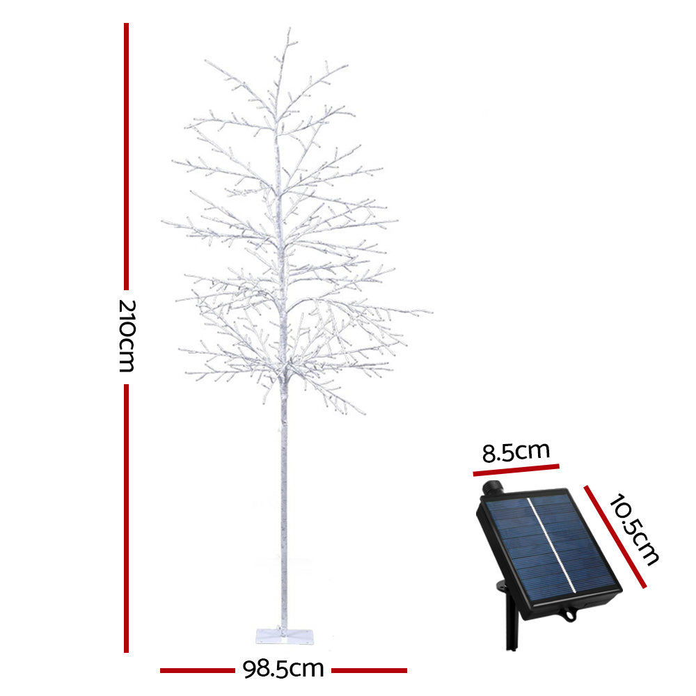 7FT Solar-Powered LED Christmas Tree | Elegant Warm White Holiday Display