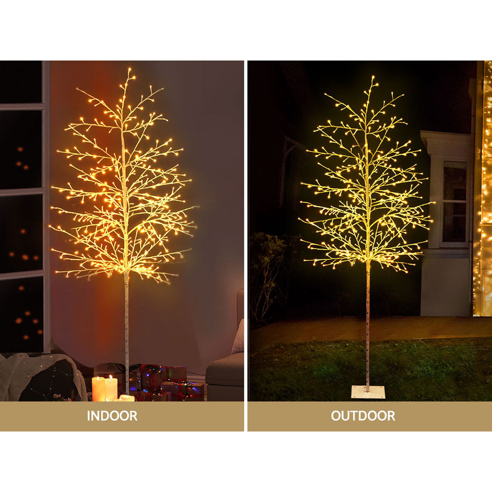 7FT Solar-Powered LED Christmas Tree | Elegant Warm White Holiday Display