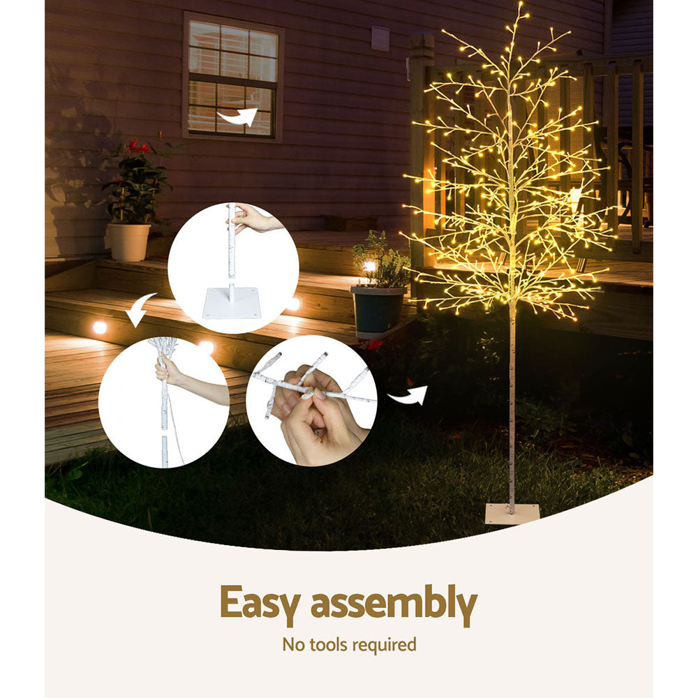7FT Solar-Powered LED Christmas Tree | Elegant Warm White Holiday Display
