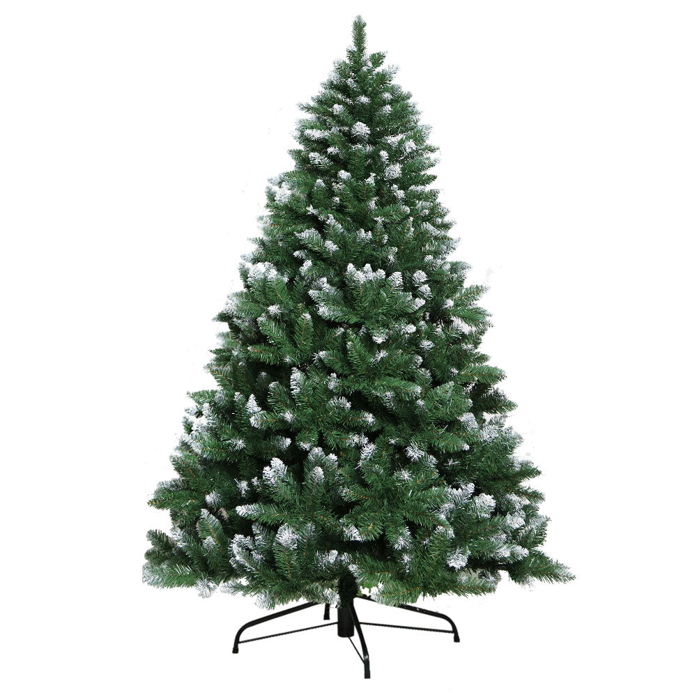 6FT Snow-Frosted Fir Christmas Tree – 650 Tips, Unlit