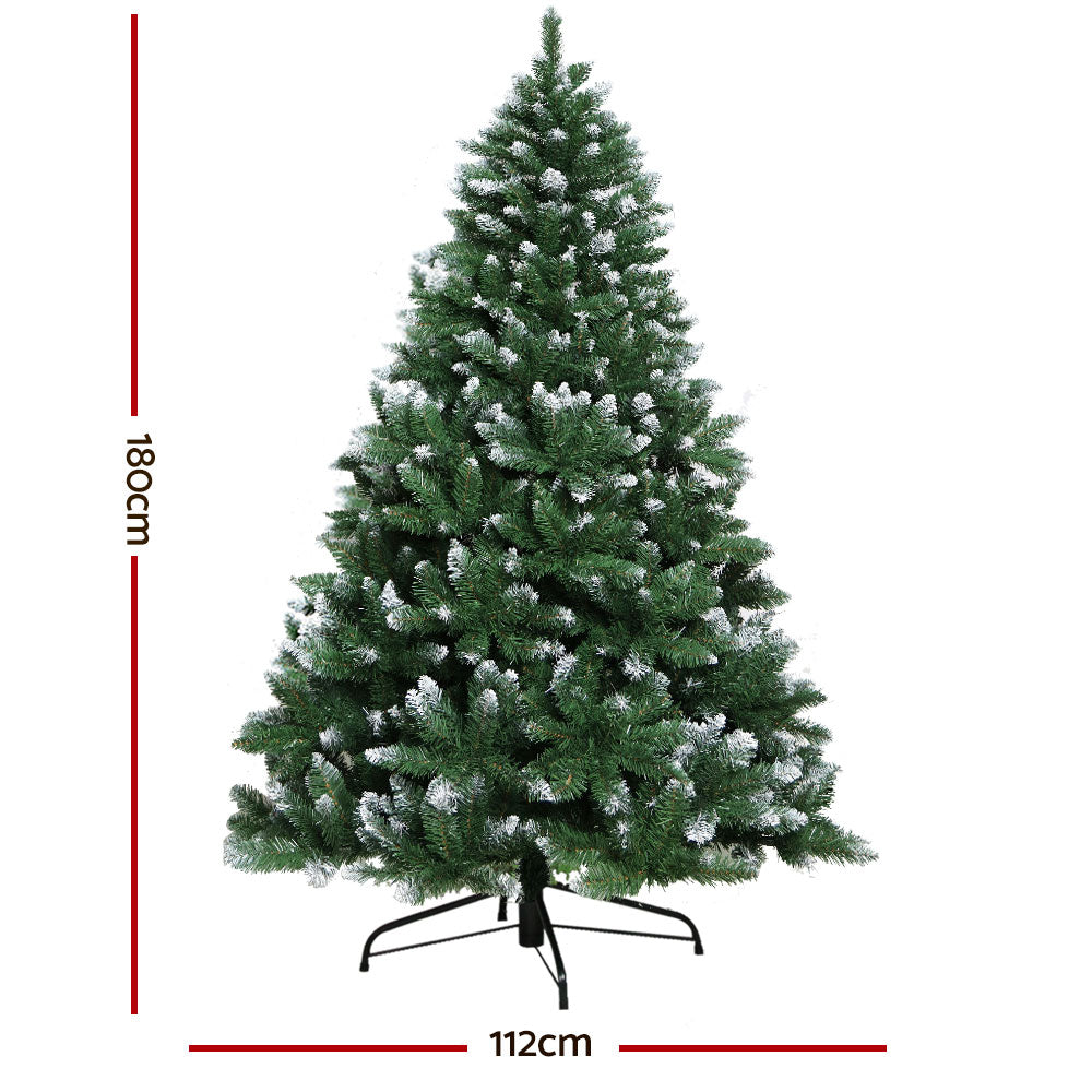 6FT Snow-Frosted Fir Christmas Tree – 650 Tips, Unlit
