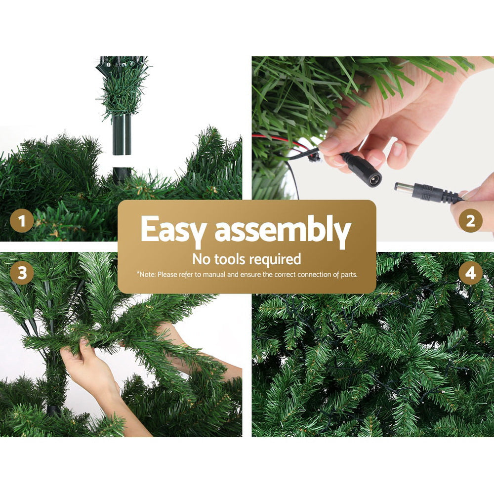 7FT Pre-Lit Fir Christmas Tree – 1000 Tips, 1134 Warm White LED Lights