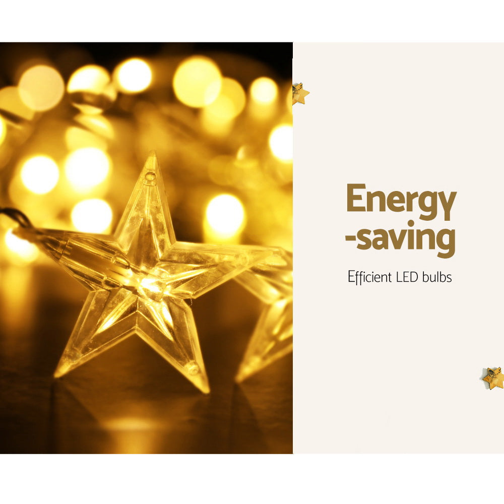 3M Warm White LED Solar Icicle Christmas Lights – 80 LEDs