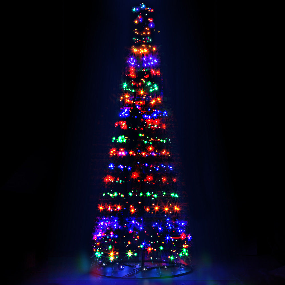 12FT Solar LED Christmas Tree – 400 Multi-Colour Lights with Star Topper