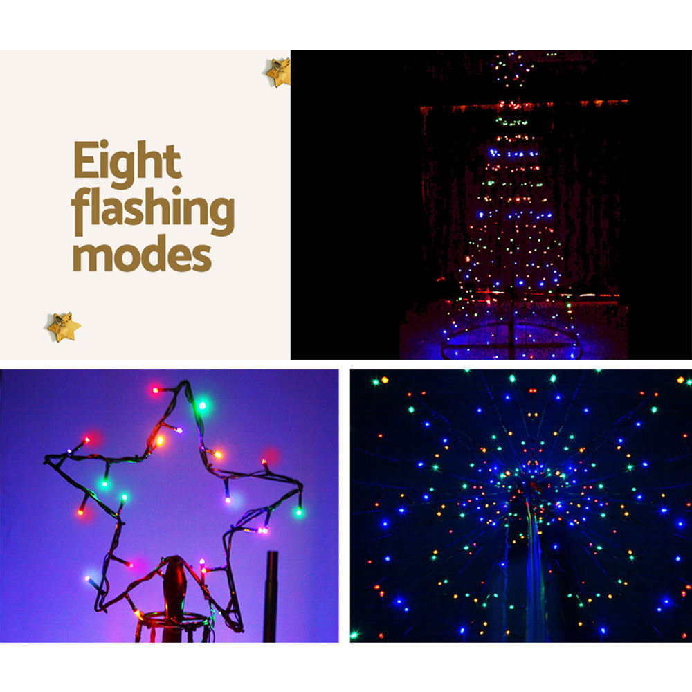 12FT Solar LED Christmas Tree – 400 Multi-Colour Lights with Star Topper