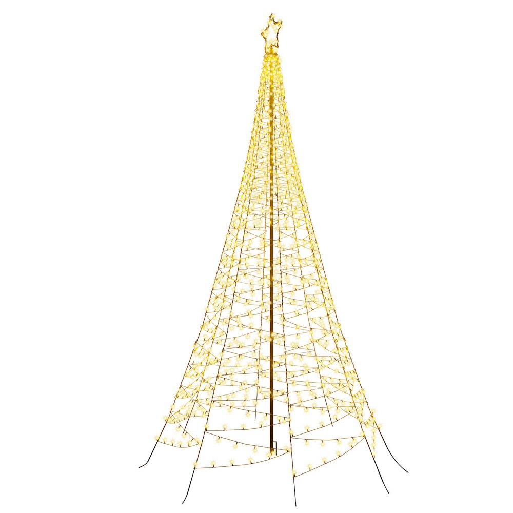 12FT Solar-Powered Christmas Tree with 800 Warm-White LED Net Lights - Majestic Festive Display