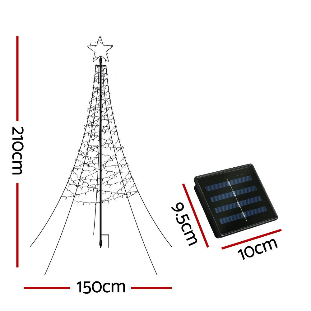 7FT (210cm) Solar LED Christmas Tree – 320 Warm Lights