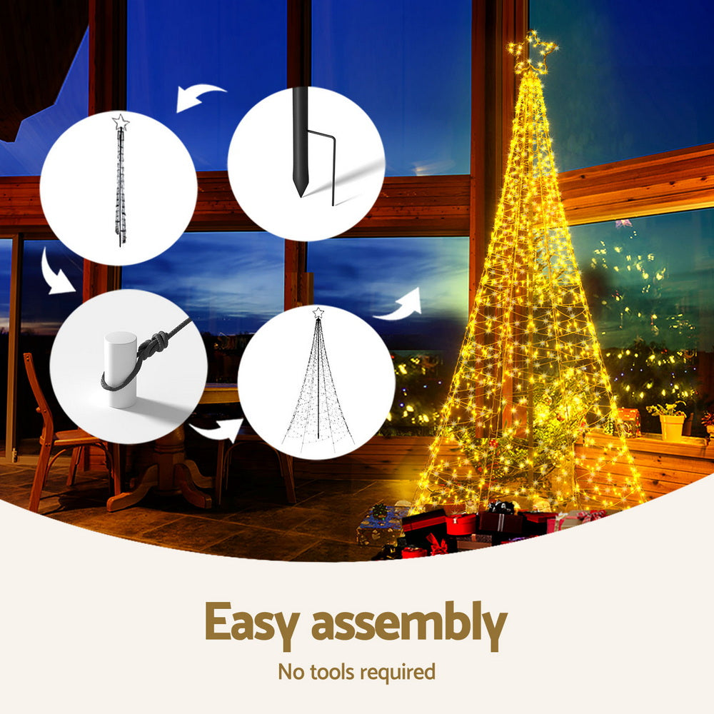 7FT (210cm) Solar LED Christmas Tree – 320 Warm Lights