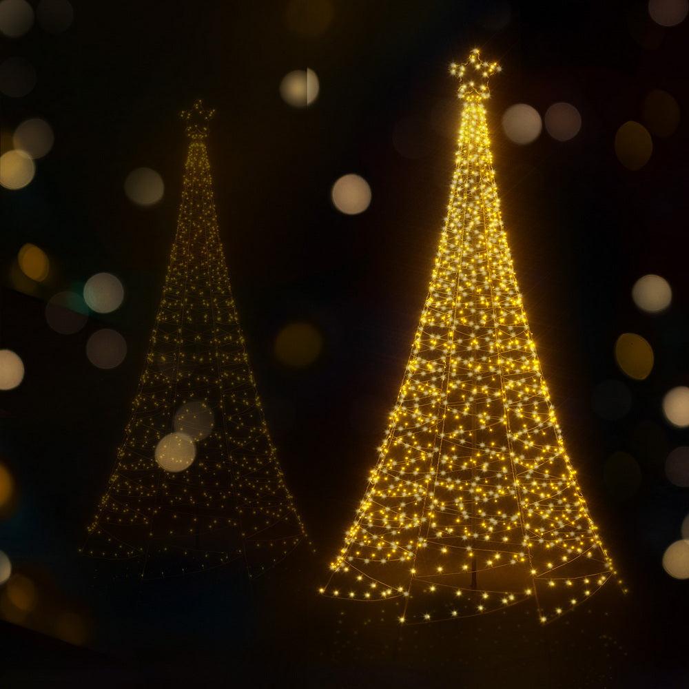 7FT (210cm) Solar LED Christmas Tree – 320 Warm Lights