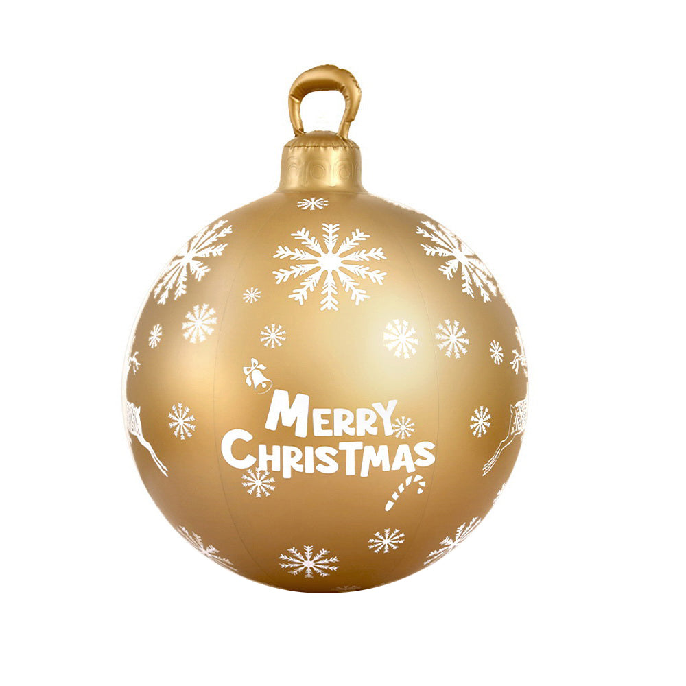 60cm Inflatable Gold Christmas Ball – Indoor &amp; Outdoor Holiday Decoration