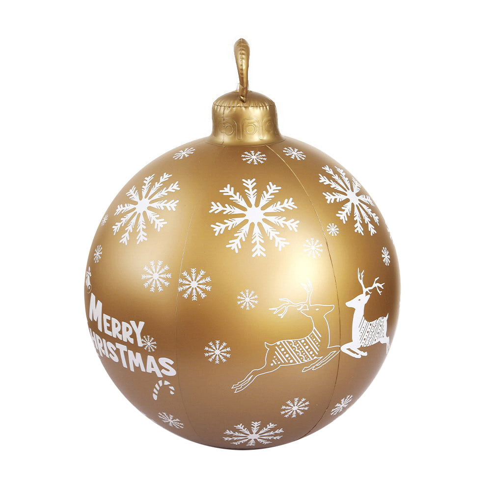 60cm Inflatable Gold Christmas Ball – Indoor &amp; Outdoor Holiday Decoration