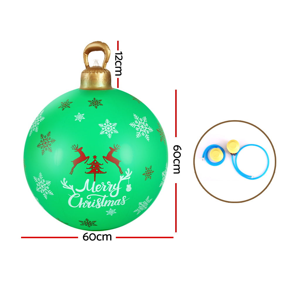 60cm Inflatable Christmas Ball – Indoor &amp; Outdoor Holiday Decoration
