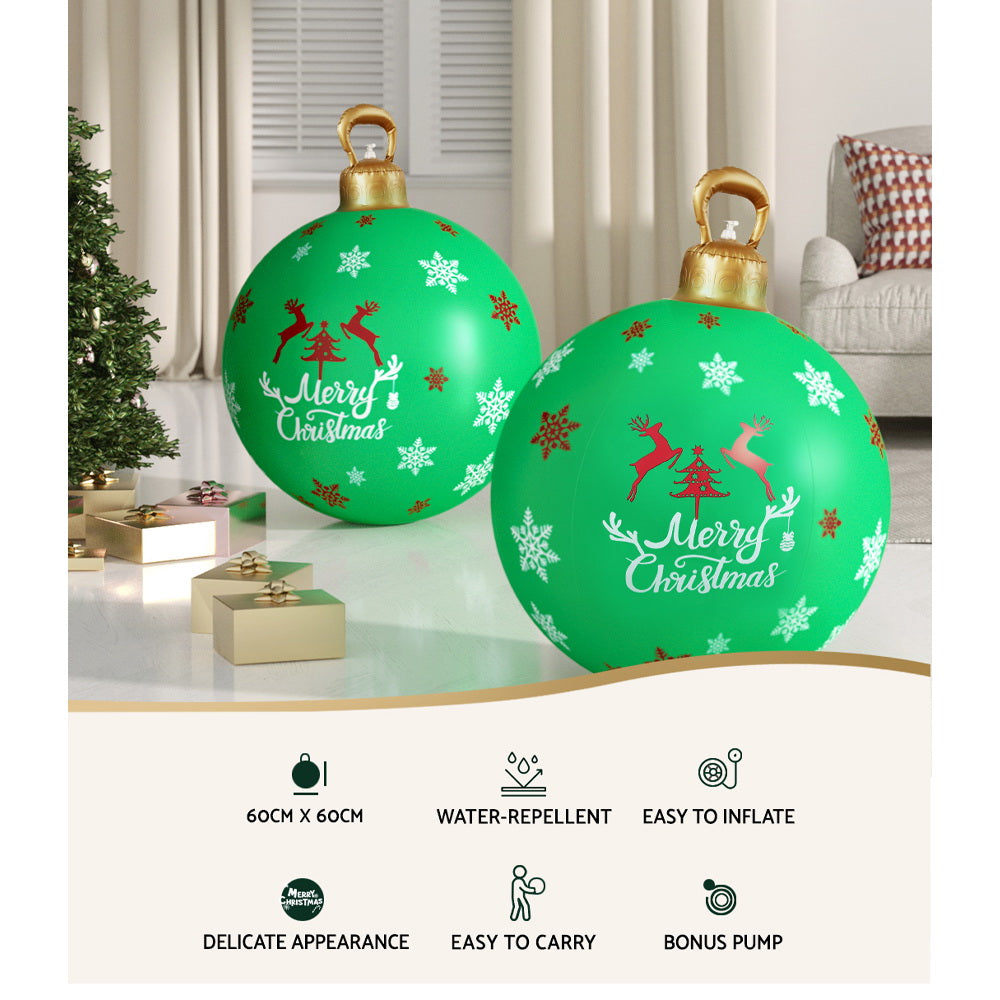 60cm Inflatable Christmas Ball – Indoor &amp; Outdoor Holiday Decoration