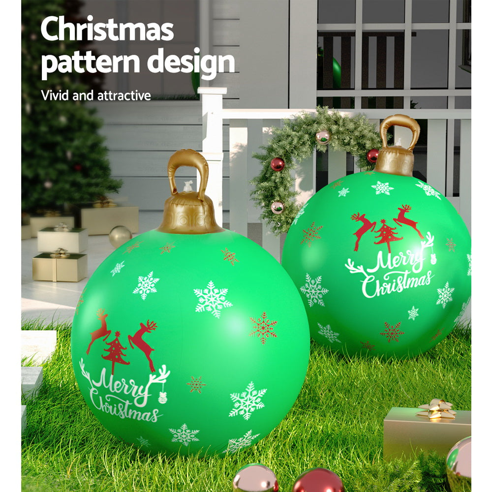 60cm Inflatable Christmas Ball – Indoor &amp; Outdoor Holiday Decoration