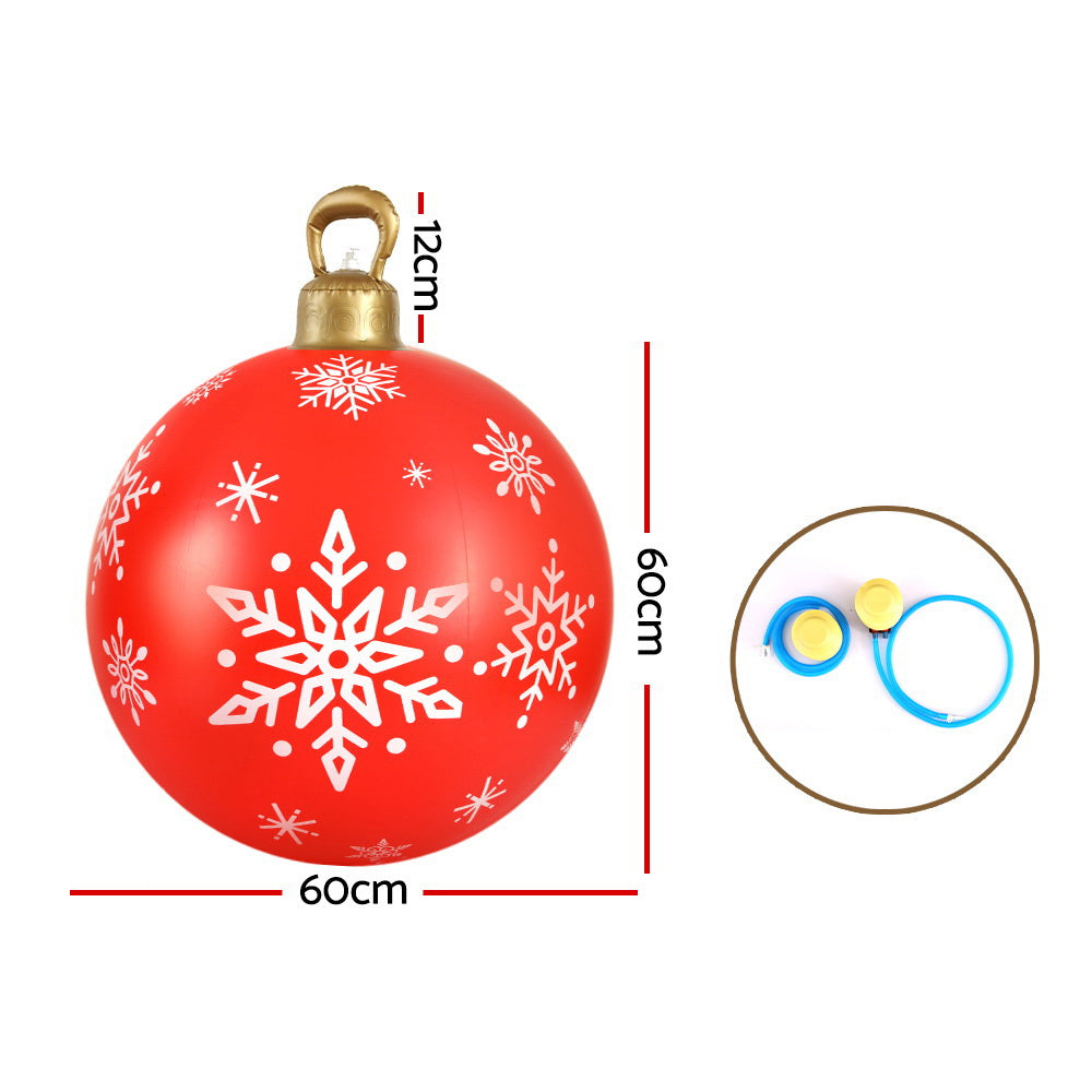 60cm Inflatable Red Christmas Ball – Indoor & Outdoor Holiday Decoration