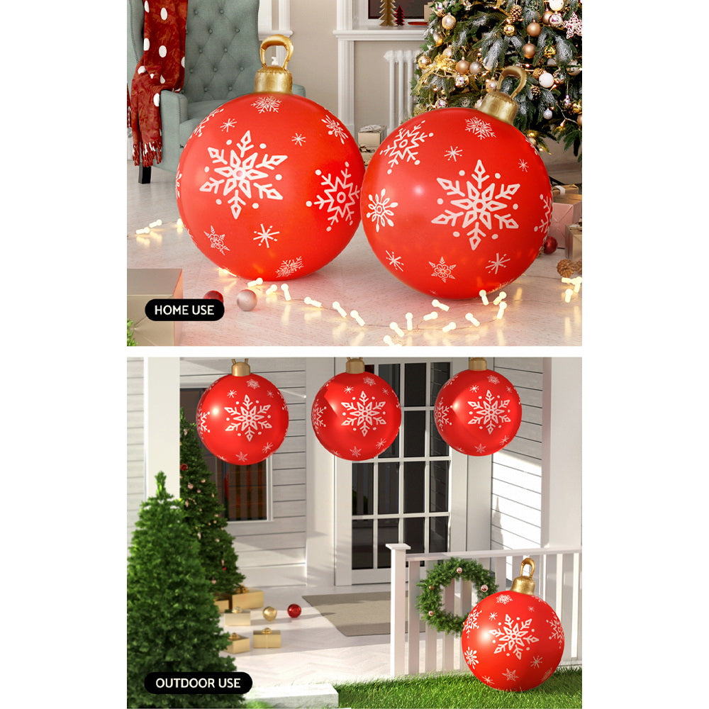 60cm Inflatable Red Christmas Ball – Indoor & Outdoor Holiday Decoration