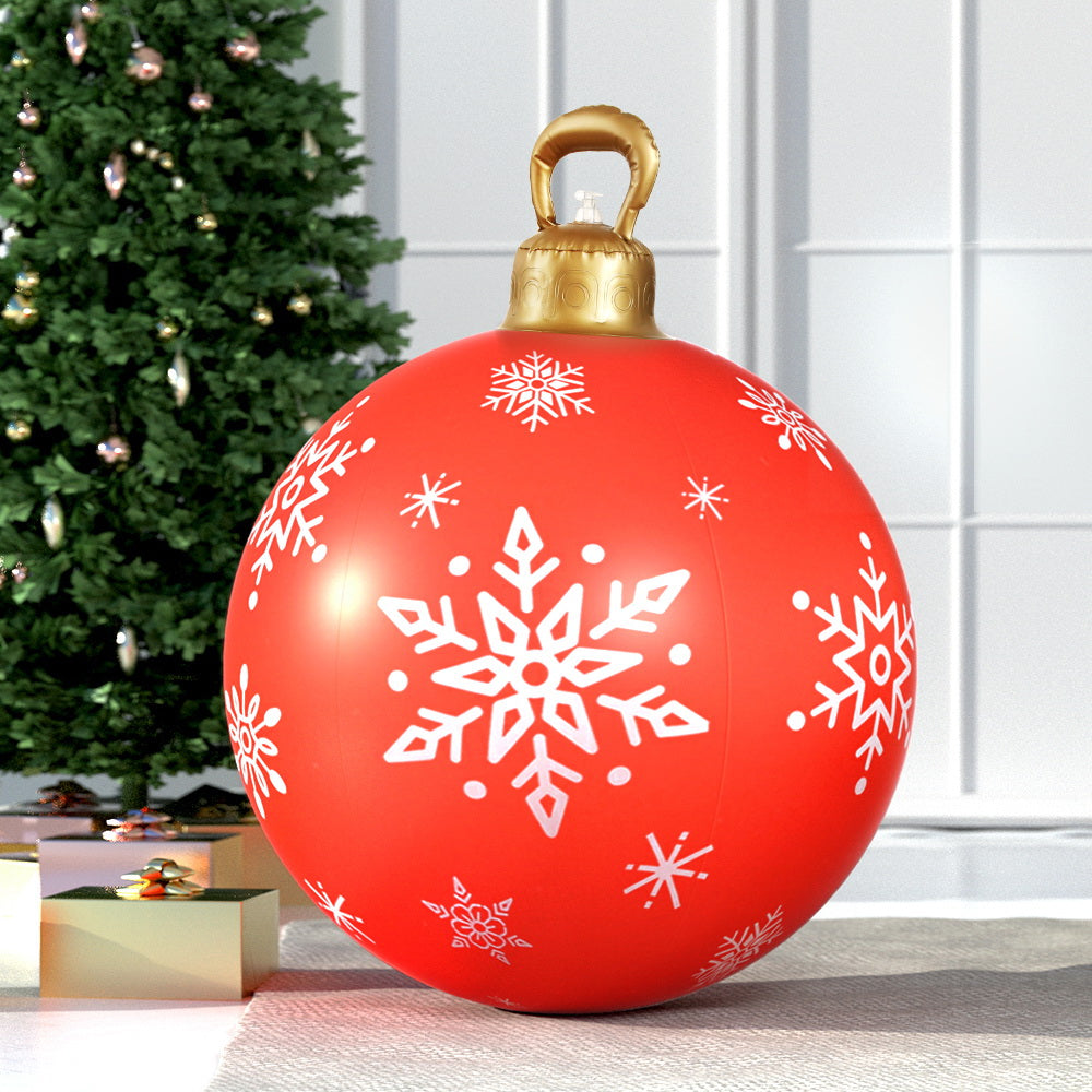 60cm Inflatable Red Christmas Ball – Indoor & Outdoor Holiday Decoration