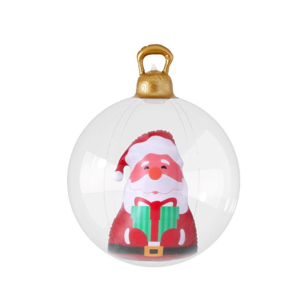 60cm Clear Inflatable Santa Bauble – Indoor &amp; Outdoor Christmas Decoration