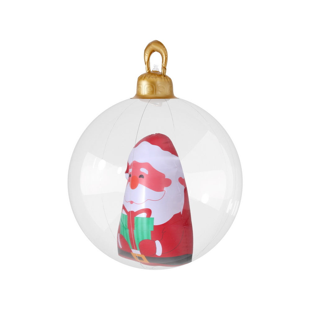 60cm Clear Inflatable Santa Bauble – Indoor &amp; Outdoor Christmas Decoration