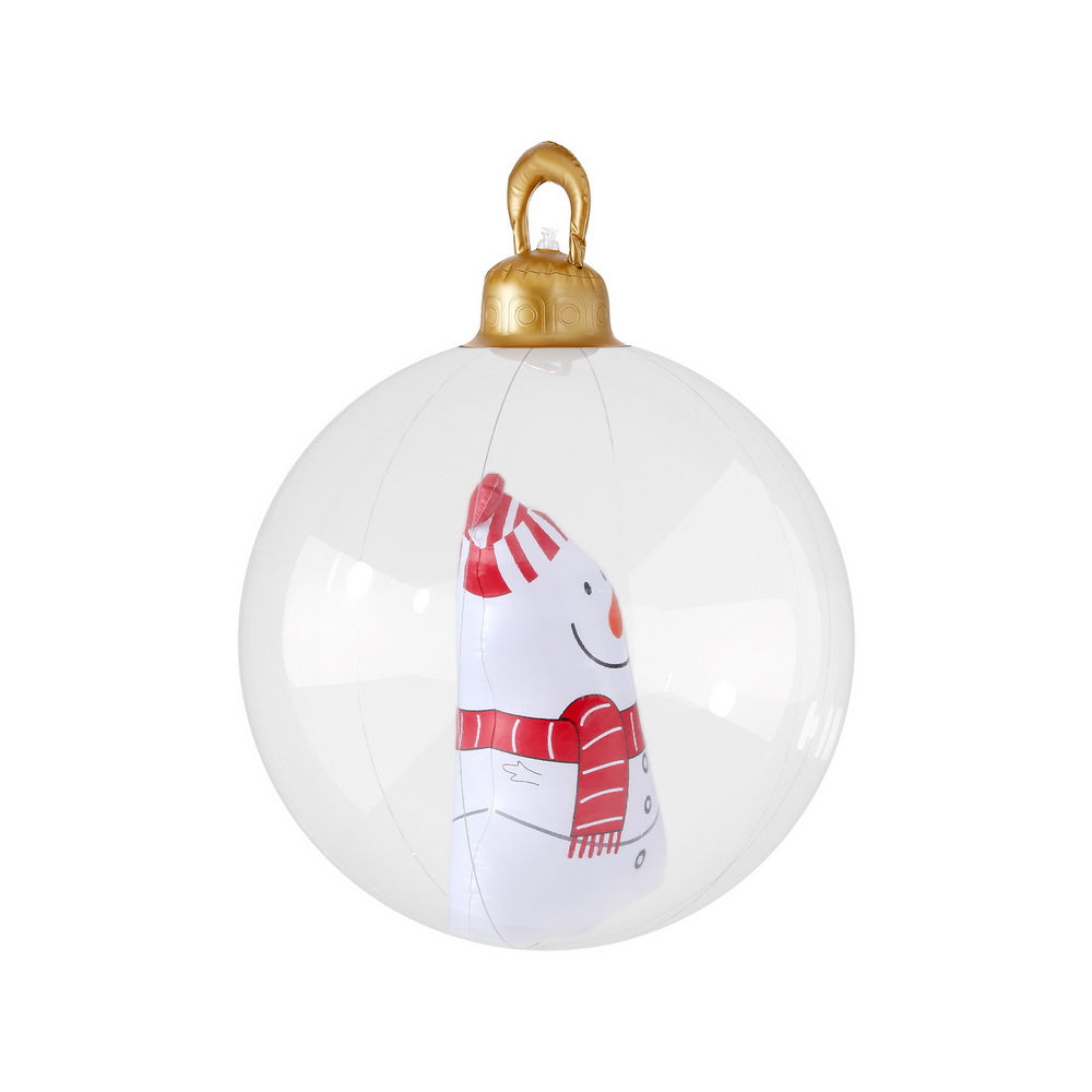60cm Clear Inflatable Snowman Bauble – Outdoor Christmas Decoration