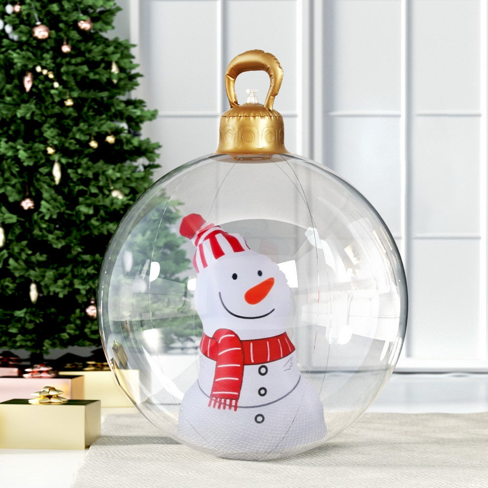 60cm Clear Inflatable Snowman Bauble – Outdoor Christmas Decoration
