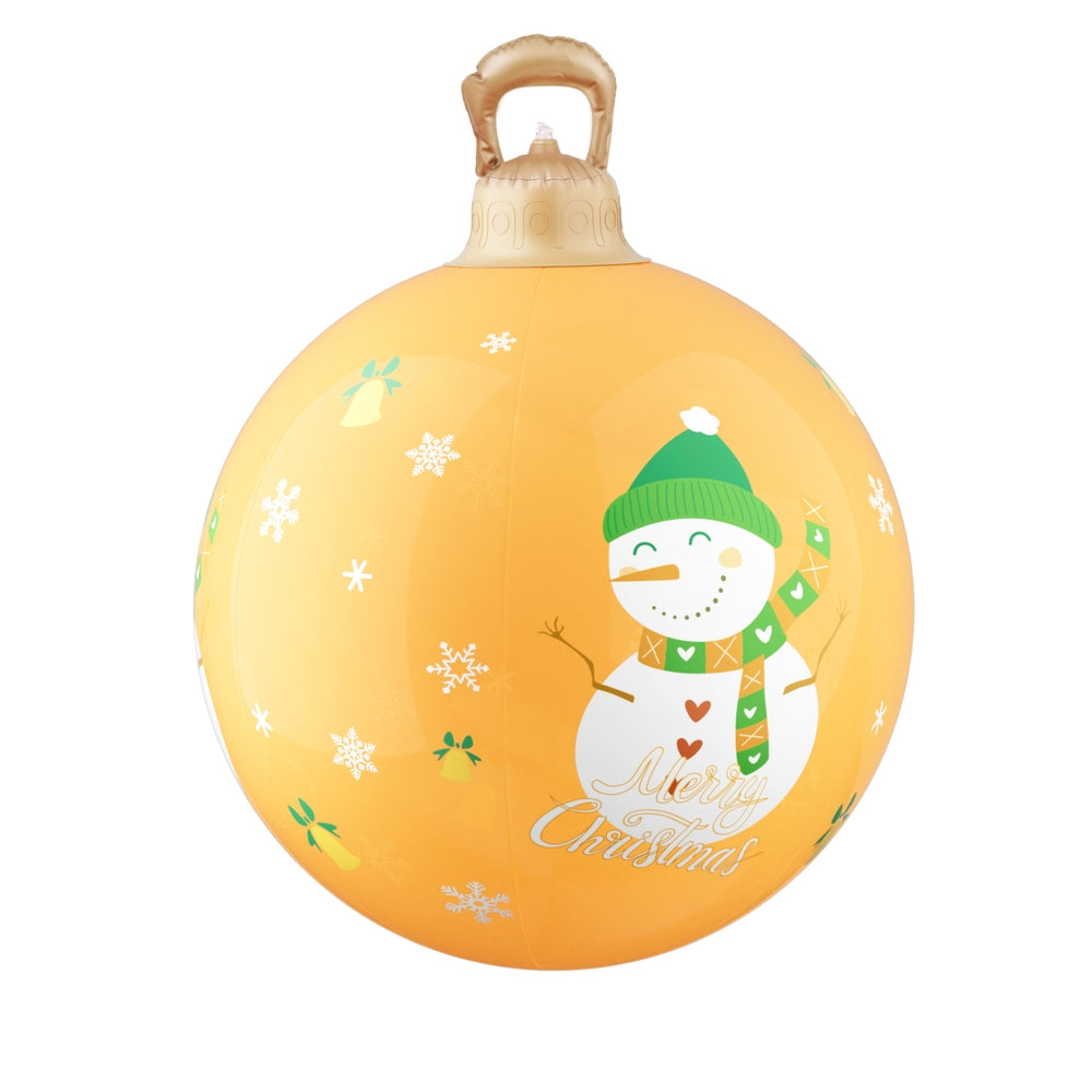 60cm Inflatable Yellow Snowman Bauble – LED-Lit Christmas Decoration