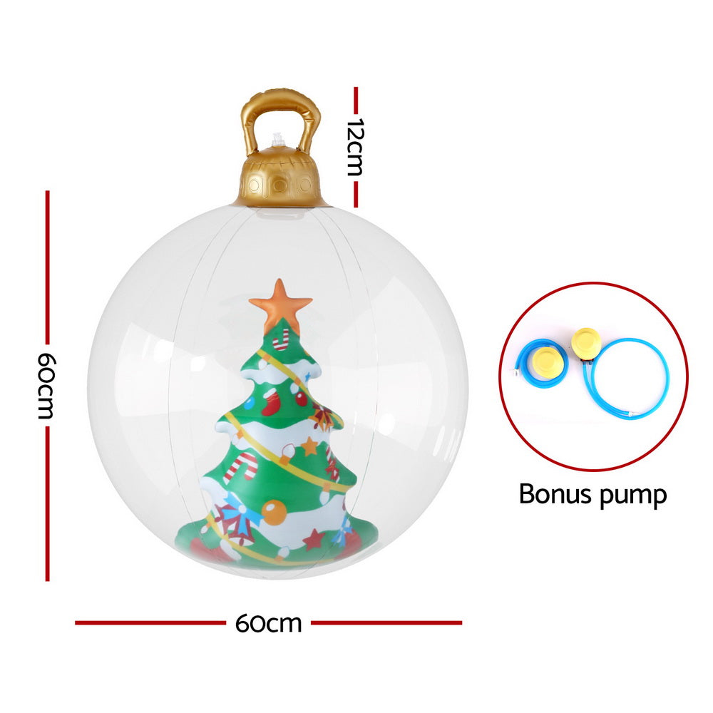 60cm Clear Inflatable Christmas Tree Bauble – Holiday Decoration