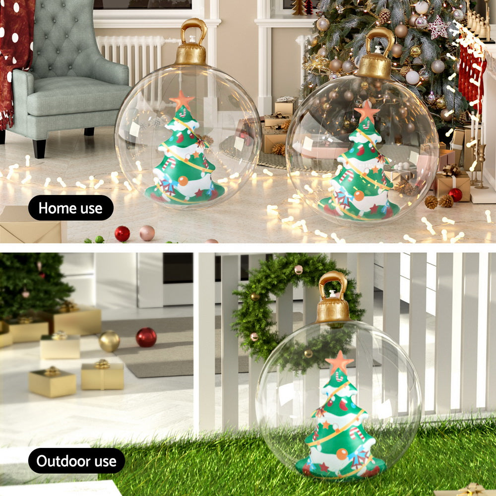 60cm Clear Inflatable Christmas Tree Bauble – Holiday Decoration