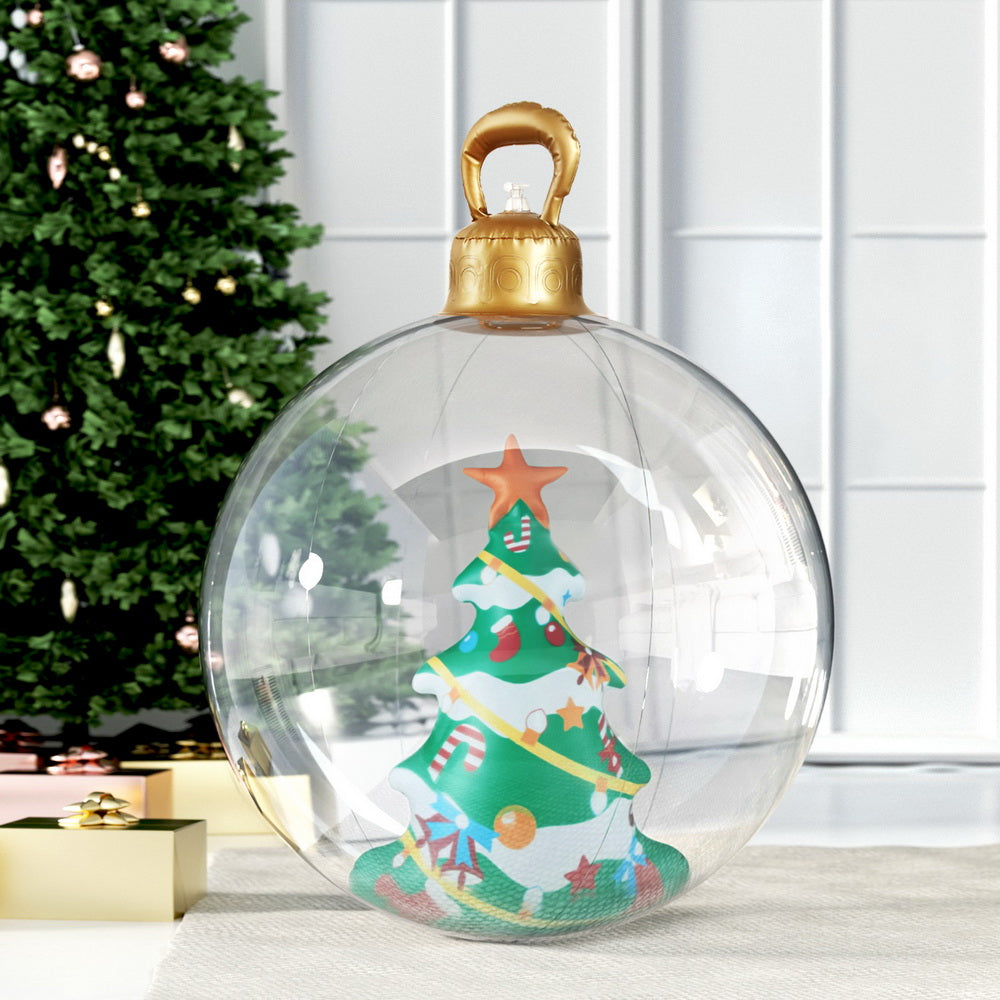 60cm Clear Inflatable Christmas Tree Bauble – Holiday Decoration