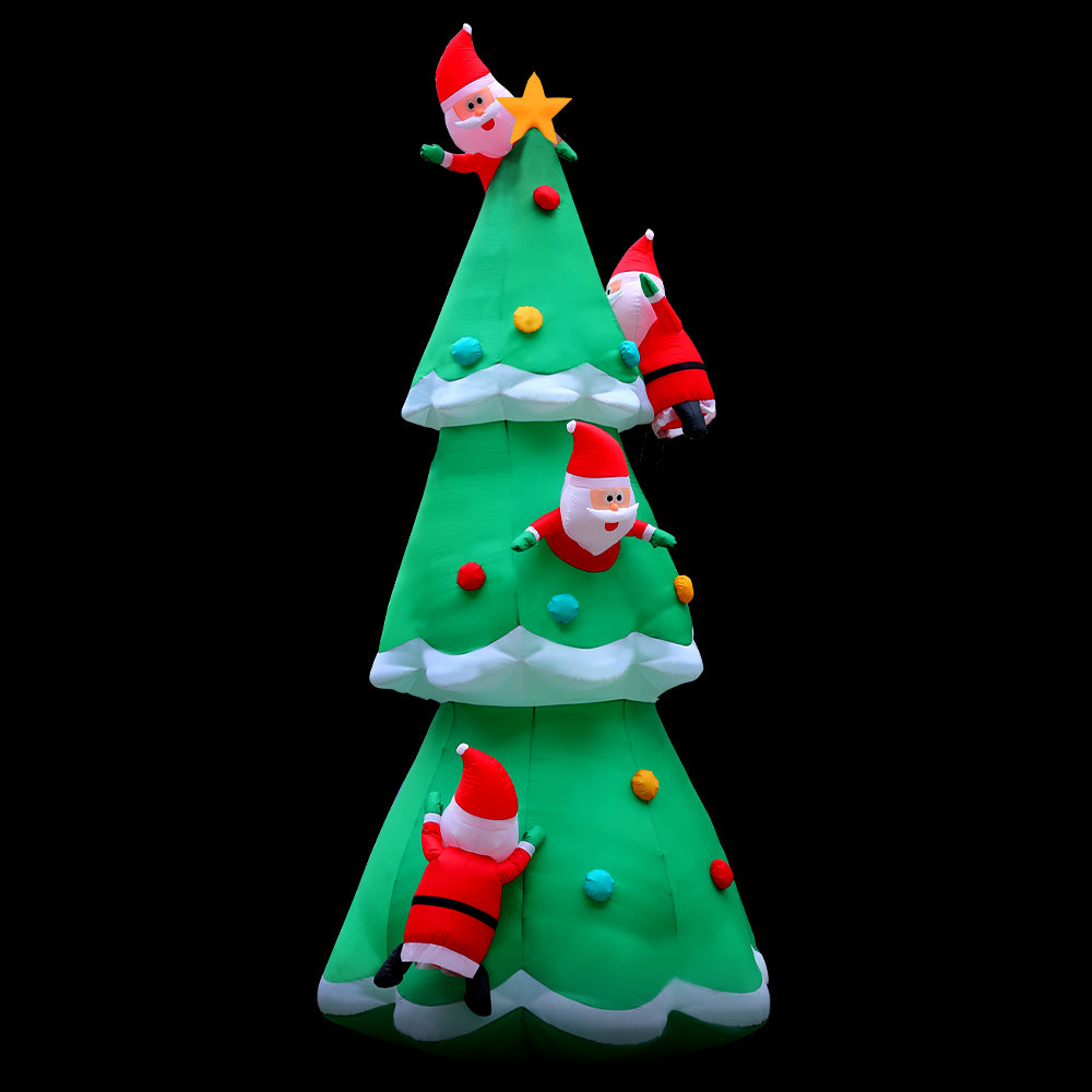 5M Inflatable Santa & Christmas Tree – LED-Lit Holiday Decoration
