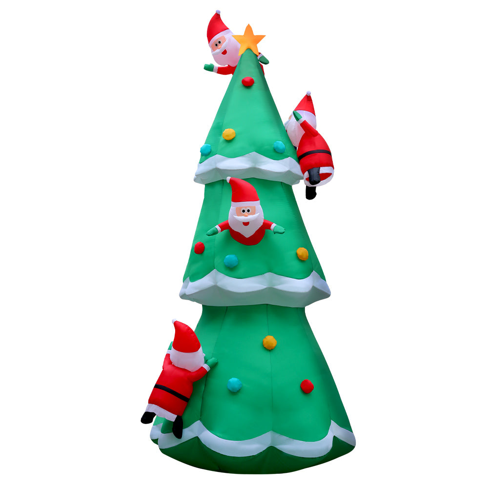 5M Inflatable Santa & Christmas Tree – LED-Lit Holiday Decoration