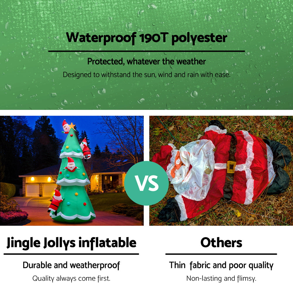 5M Inflatable Santa & Christmas Tree – LED-Lit Holiday Decoration