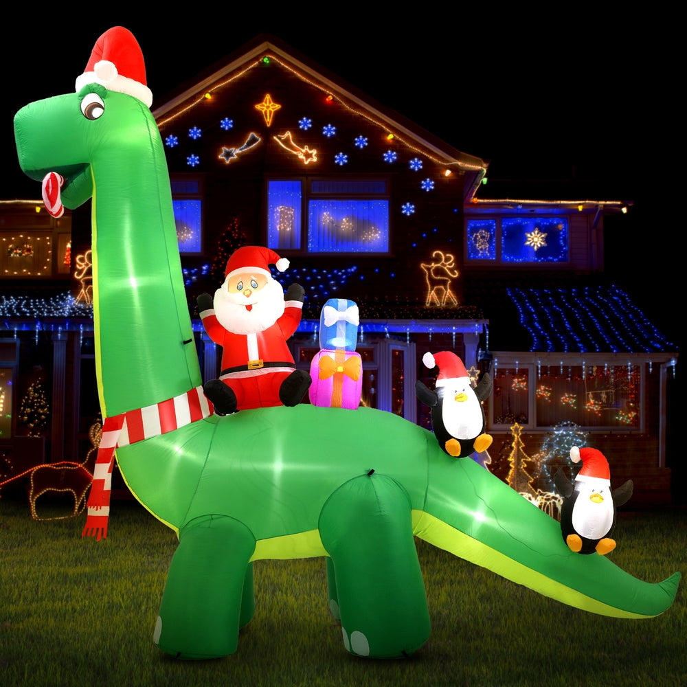 5.36M Inflatable Dinosaur – LED-Lit Christmas Decoration