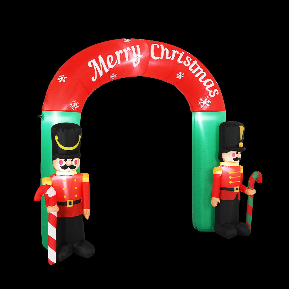 2.4M Inflatable Nutcracker Archway – LED-Lit Christmas Decoration