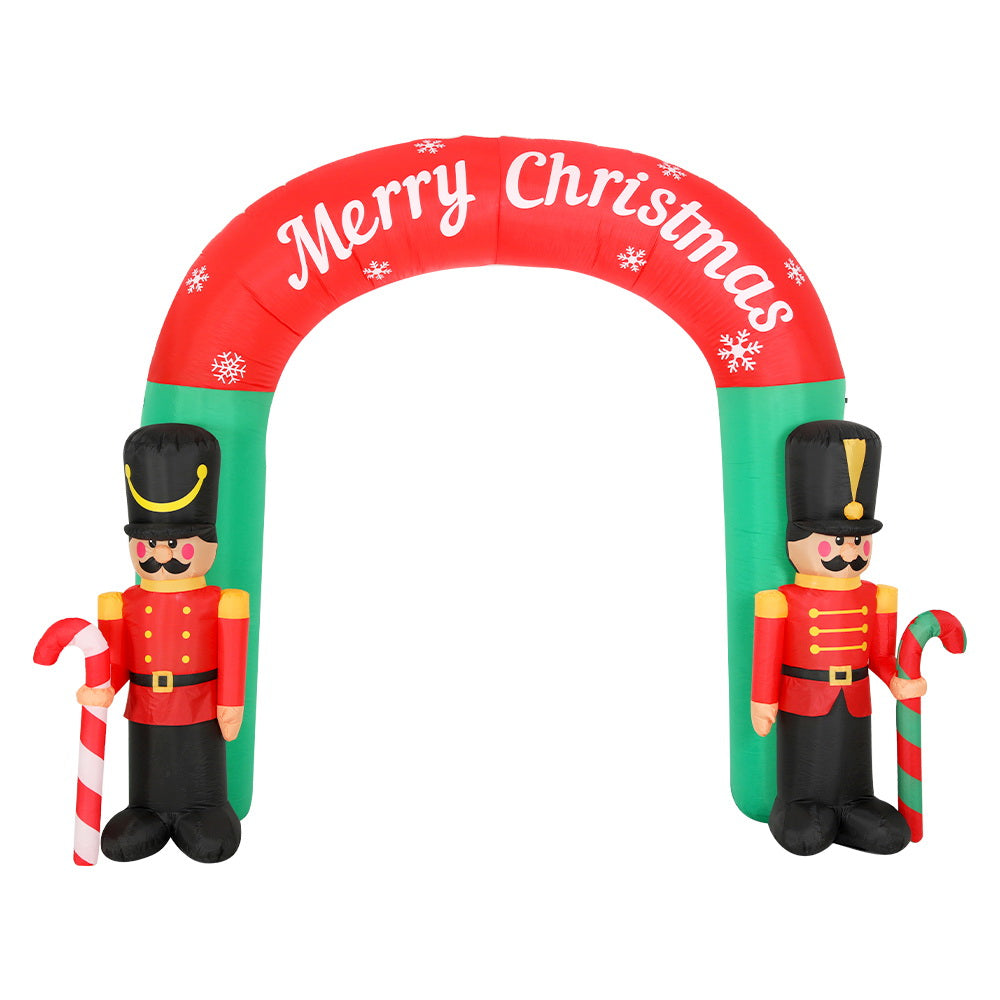 2.4M Inflatable Nutcracker Archway – LED-Lit Christmas Decoration