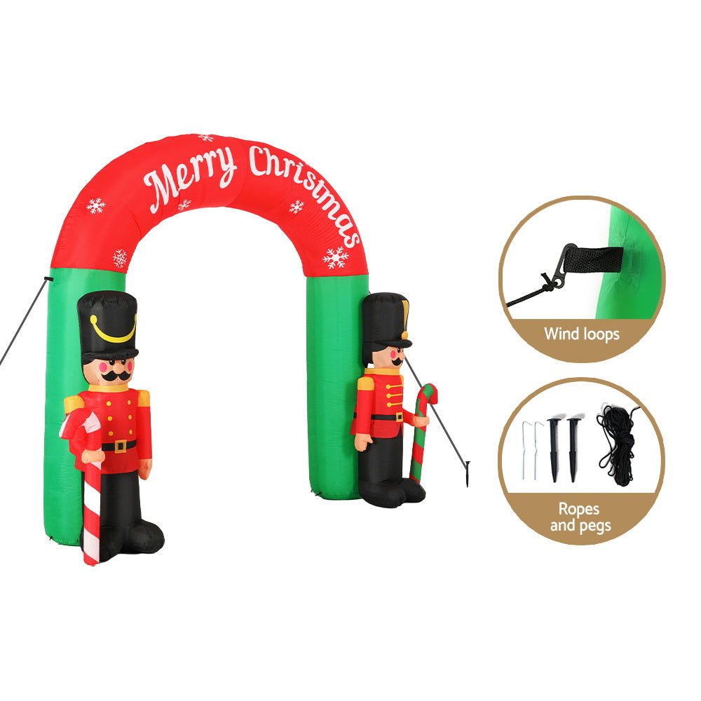 2.4M Inflatable Nutcracker Archway – LED-Lit Christmas Decoration