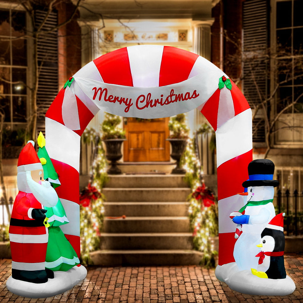 2.4M Inflatable Santa Archway – LED-Lit Christmas Decoration