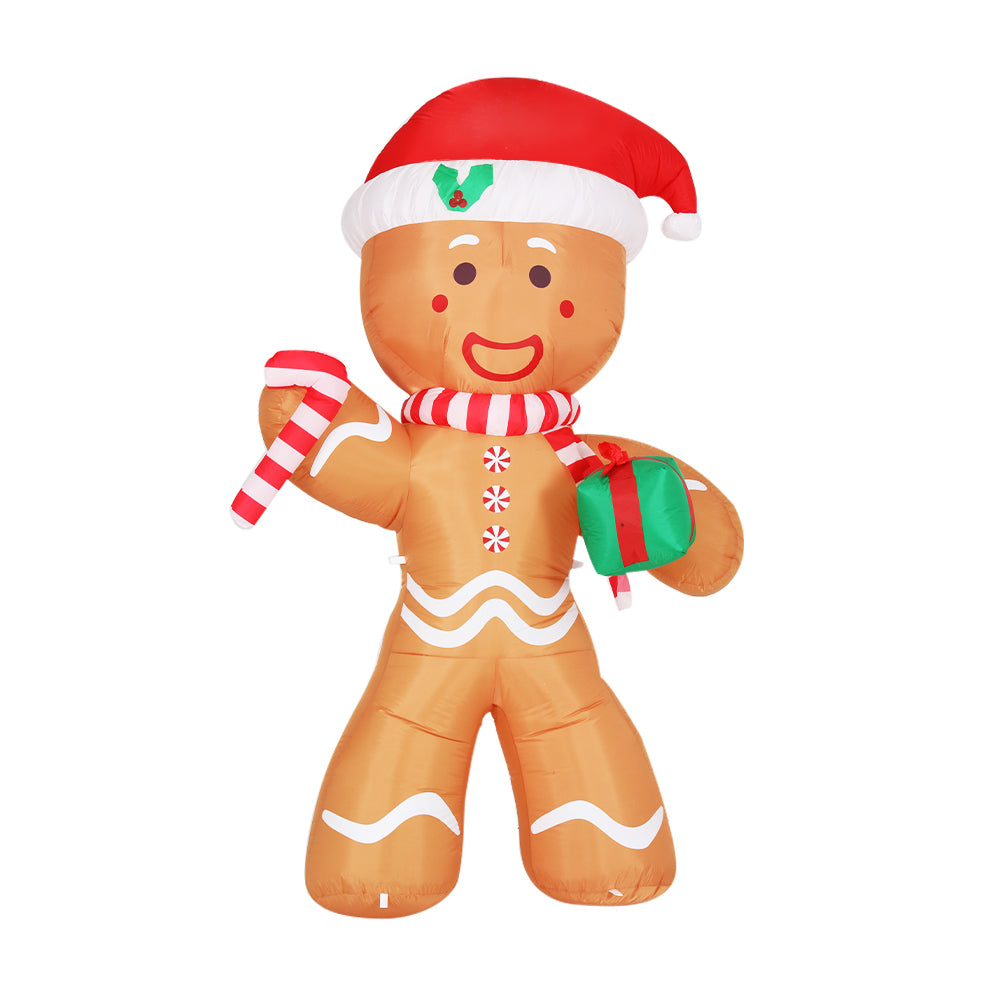 2.4M Inflatable Gingerbread Man – LED-Lit Christmas Decoration