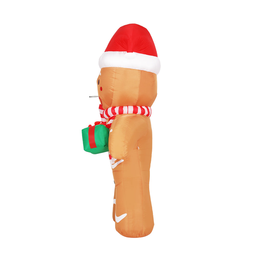 2.4M Inflatable Gingerbread Man – LED-Lit Christmas Decoration