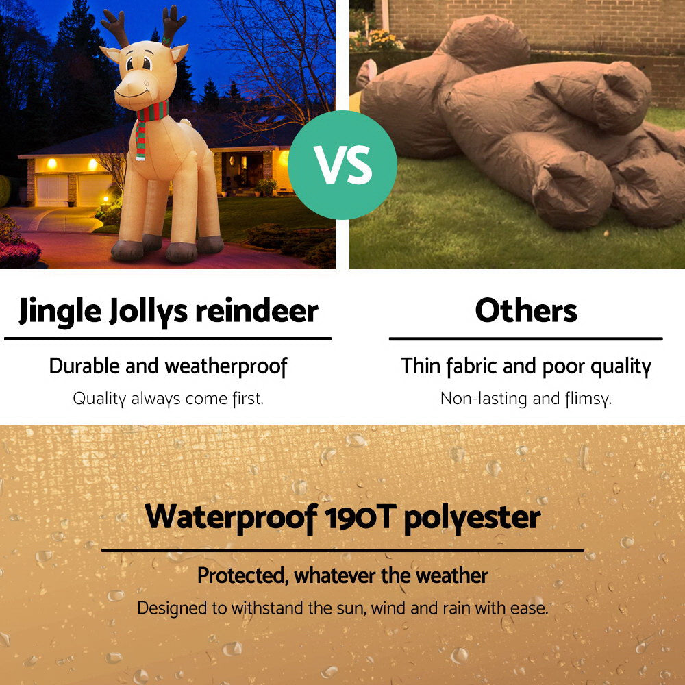 5M Giant Inflatable Reindeer – LED-Lit Christmas Decoration